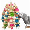 Parrot Toy Large Bite Parrot Bite Toy Vine Ball Bird Toy Colorful Wood Blocks Corn Crust Corn Cob Vine Ball