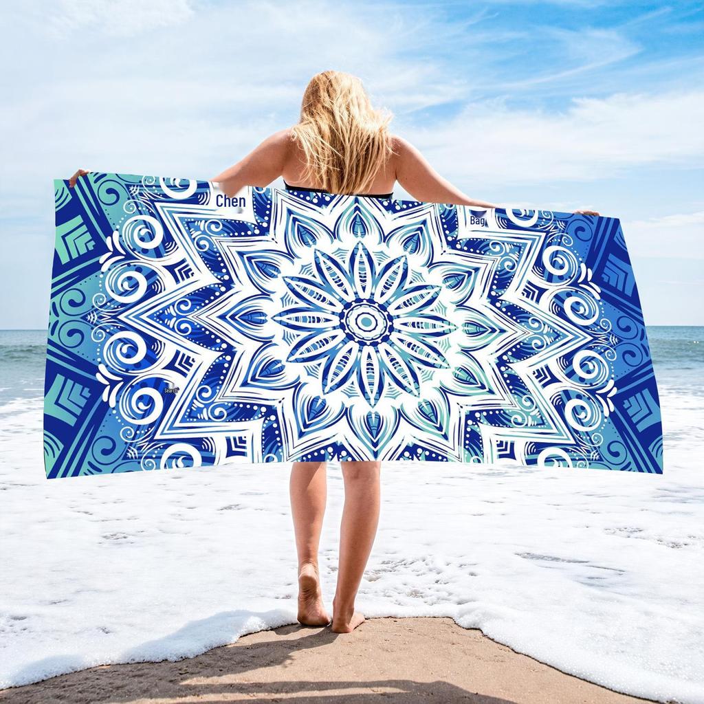 Customizable Large Microfiber Surfing and Beach Towel - Absorbent and Quick-Dry for Adults