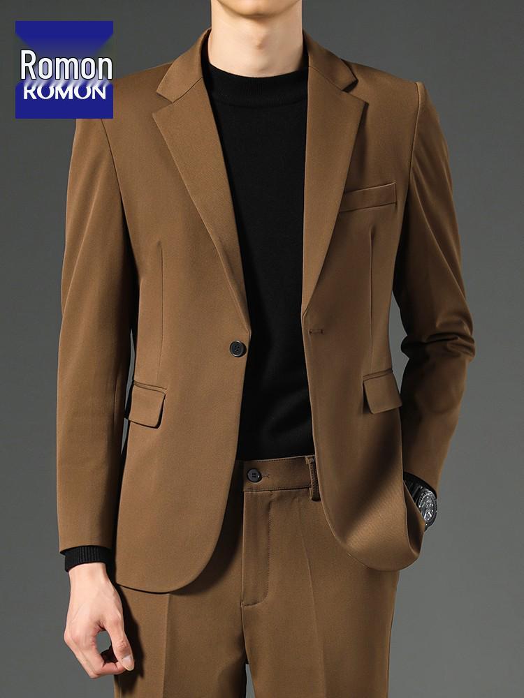 Romon Men's Two-Piece Blazer Jacket Suit: Business, Formal, Casual, Wedding Attire 2025.