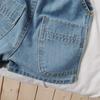 Kids' Denim Overalls Strap Shorts - Summer Casual Strap Jean Shorts for Boys & Girls, Stretchy Comfort