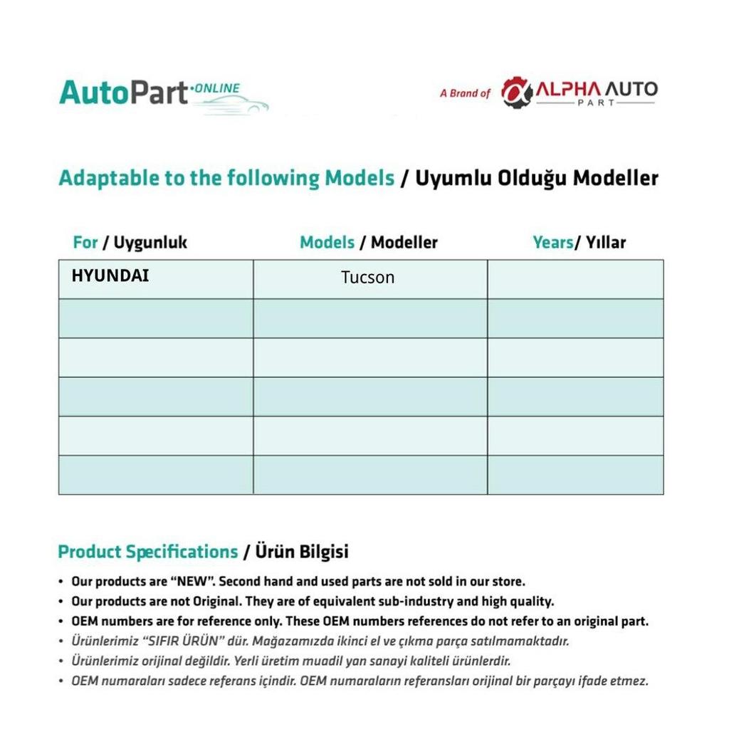 Türfanghaken-Satz links für Hyundai Tucson