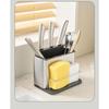 Stainless Steel Kitchen Utensil Storage Rack Kitchen Countertop Cutlery Drainer Sponge Holder