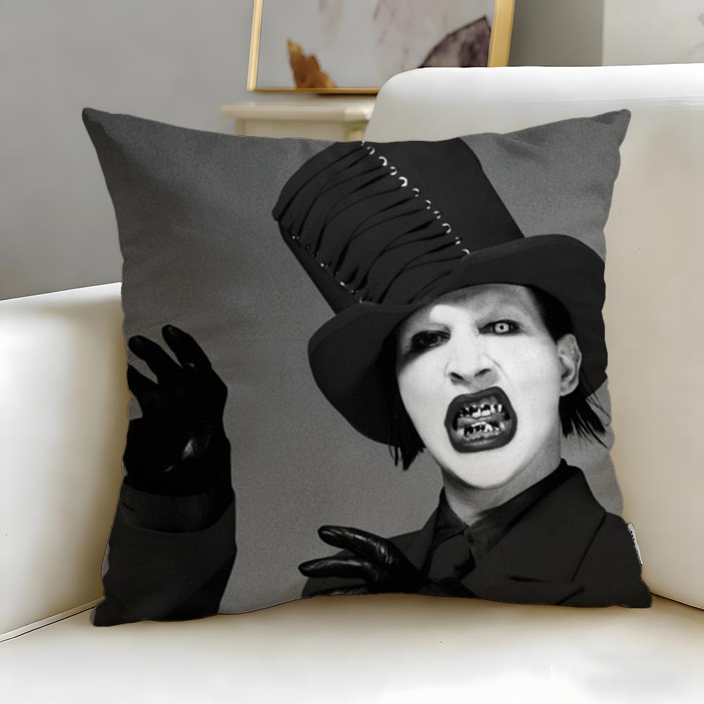 Klasická zpěvačka Marilyn Manson Povlak na polštář Měkký a snadno pratelný povlak na polštář – Všestranný pro pohovku, postel, cestování a kancelář