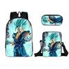 Animation seven dragon ball backpack, primary and secondary school schoolbag, satchel, shoulder bag, pencil case three-piece set