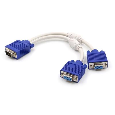 VGA One Point and Two Wires 0.3 Meters VGA3 + 6 Monitor Video Cable One Revolution Two Female Video Machine Data Cable Cable