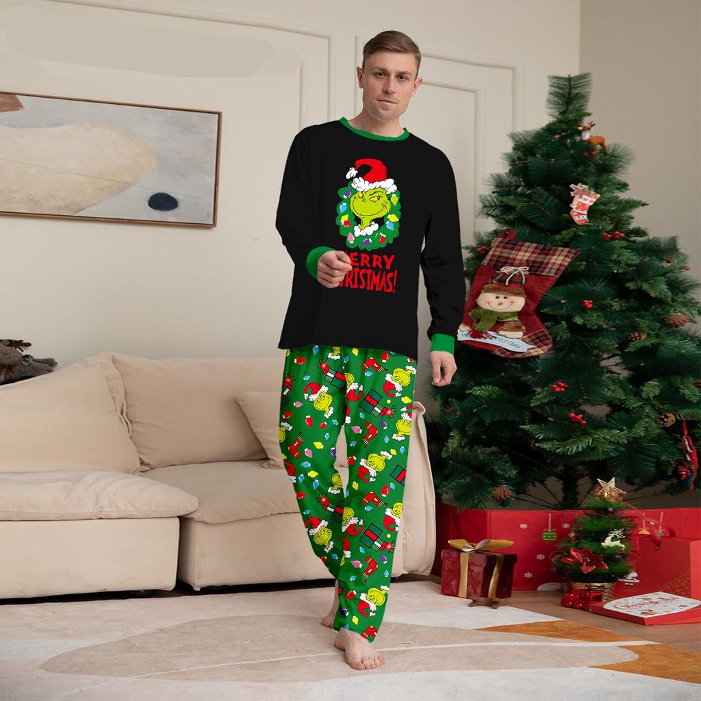 Christmas Parent Child Family Set Home Furnishings Christmas Pajamas Two Piece Set