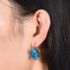 Fashion Women Oval Cubic Zirconia Inlaid Leverback Earrings Party Jewelry Gift