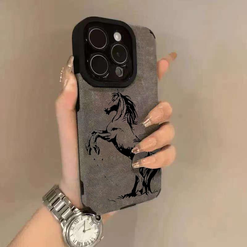 

Running Horse Phone Case for iPhone 17 16 Pro Max 15 14 Pro 13 11 12 17 Air XR X XS 7 8 Plus 16E Shockproof Protective Cover iPhone XR