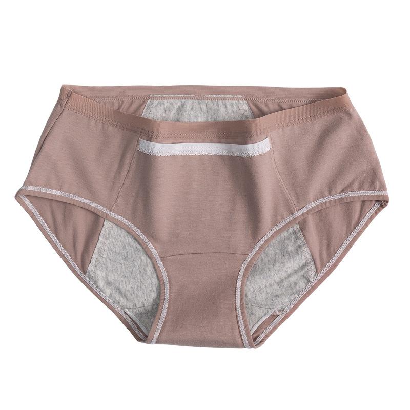 Arrival Mid Rise All Cotton Leak Resistant Period Underwear Breathable All Season Daily Wear Panties M светло-коричневого