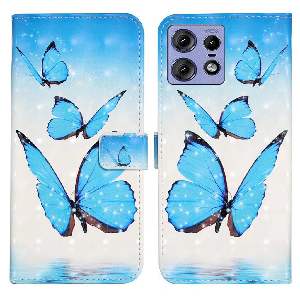 For Motorola Edge 50 Pro 5G Case 3D Creative Pattern PU Leather Stand Phone Cover