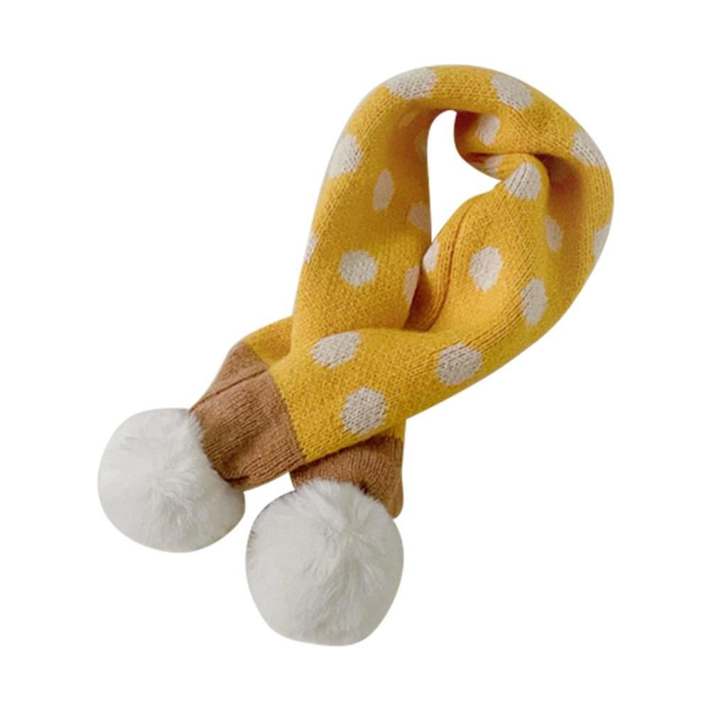 

Детский шарф для мальчиков и девочек, зимний теплый шарф, вязаная шаль в горошек, шарф, детский воротник с воротником, сохраняющие тепло аксессуары