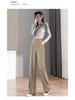 Women's Black Wide-Leg High-Waist Drape Pants - Spring 2024 Fashion