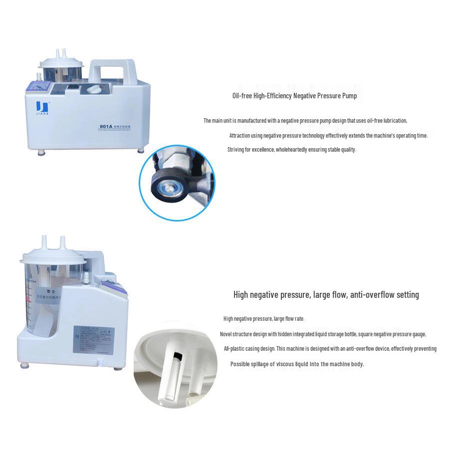 Jiade Electric 801A Portable Medical Suction Machine for Adults & Children - Free Shipping