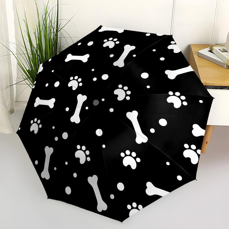 1pc Dog Bone Pattern Umbrella with Plastic Handle,Vibrant Cartoon Pattern,Multi-functional UmbrellaPT267