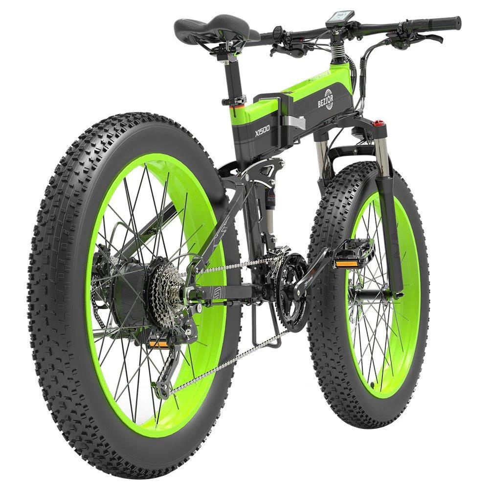 Bezior X1500 Rennrad Elektrofahrrad 1500W, 48V 12.8Ah, 40km/h, Shimano 27-Gang, Hydraulische Scheibenbremsen, 26"×4" Fat Tyre, 5" LCD-Display, IP54