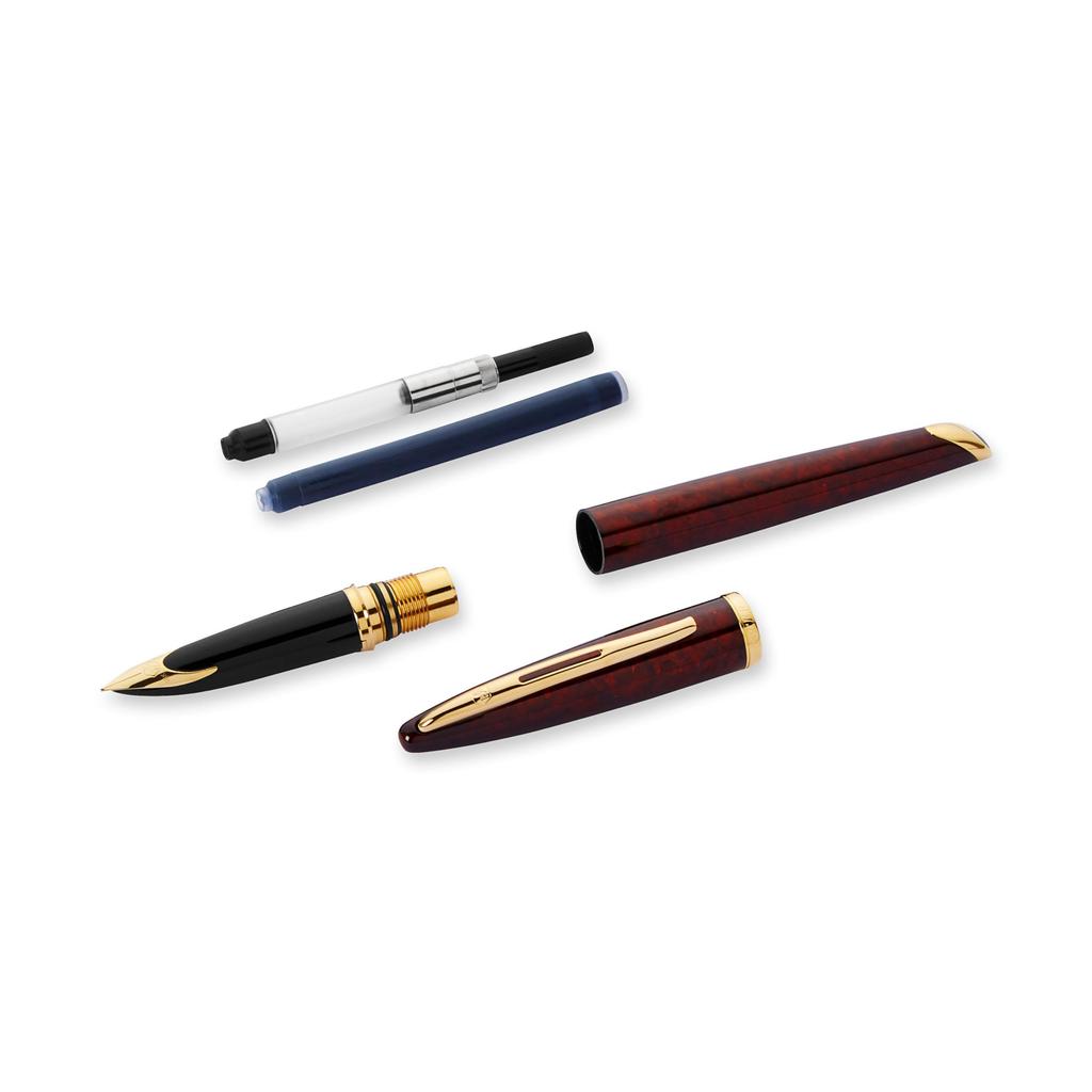 Waterman Carene Gift Box Includes Medium Nib Gold Trim Fountain Pen Amber Lacquer - (Used)