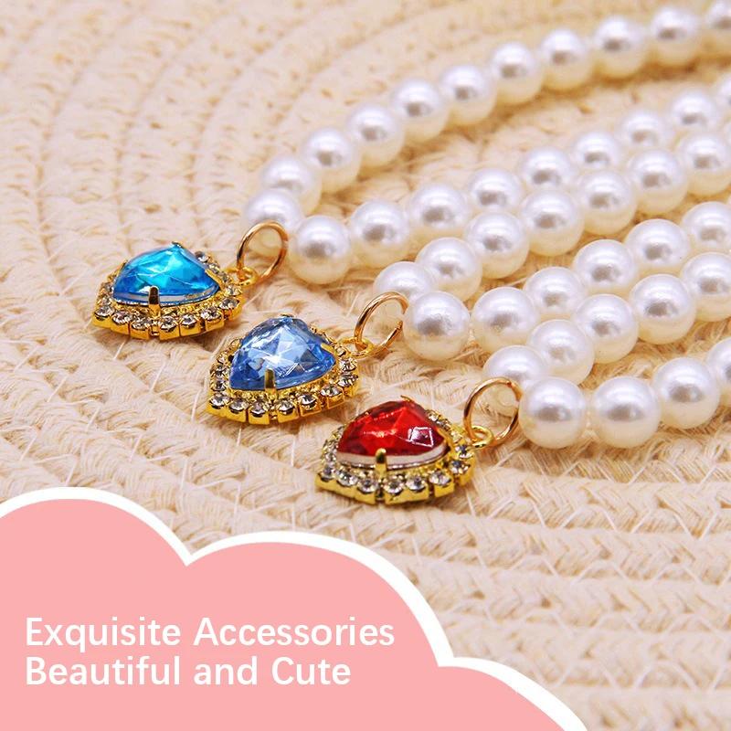 New Cat Collar Decoration Pet Cute Exquisite Neck Kitten Adjustable Summer Cat Necklace High Simulation Pearls Pet Supplies