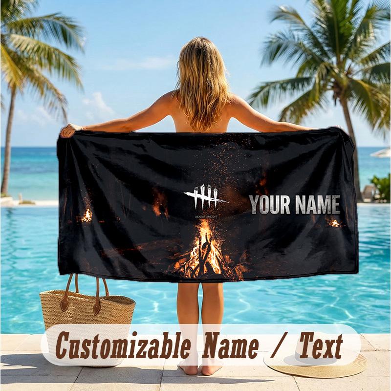 Custom Text Beach Towel, Soft Absorbent Swimming Multi-use TowelDead by Daylight