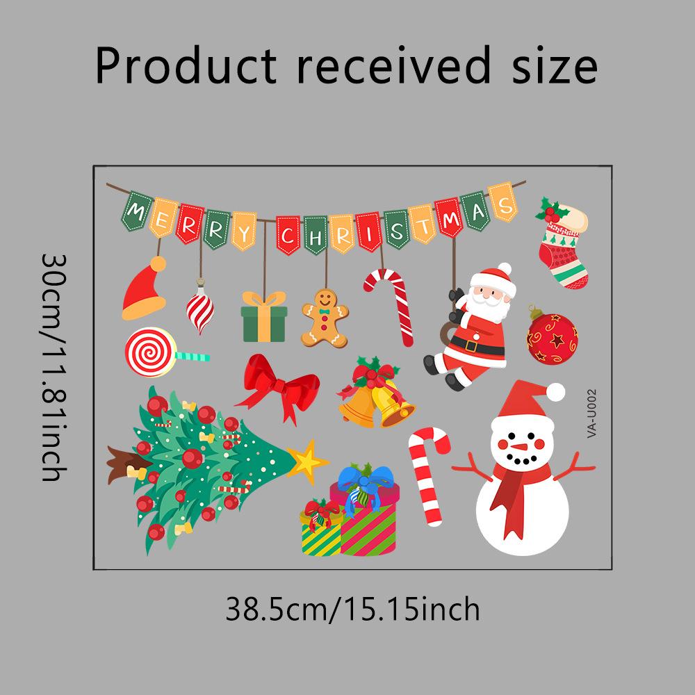 

Наклейки на окна в виде новогодних мультяшных снеговиков и снежинок, рождественские наклейки на окна 2025, самоклеящиеся наклейки 38.5*30cm