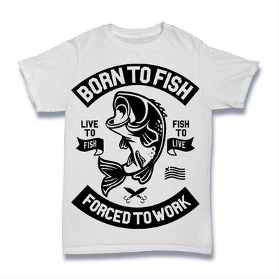 Born To Fish T-shirt. 100% katoenen premium T-shirt NIEUW
