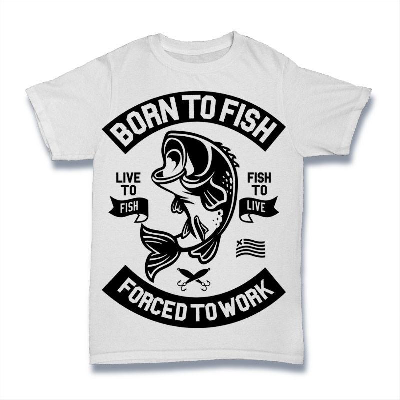 

Born To Fish T-Shirt. 100% Cotton Premium Tee NEW 4XL
