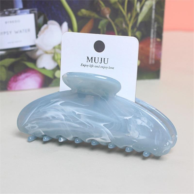 Candy Hairpin Advanced Acetate Marble Moire Back Head Shark Clip Semicircular Crescent Grab Clip