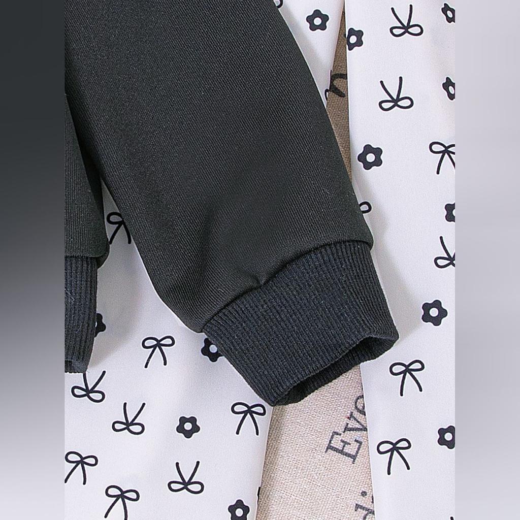 Kids Cartoon Casual Fashion Outfit Set Long Sleeve Top & Pants