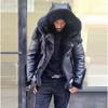 Thickened Men's Pu Fur One-piece Coat Hooded Men's Jacket Winter