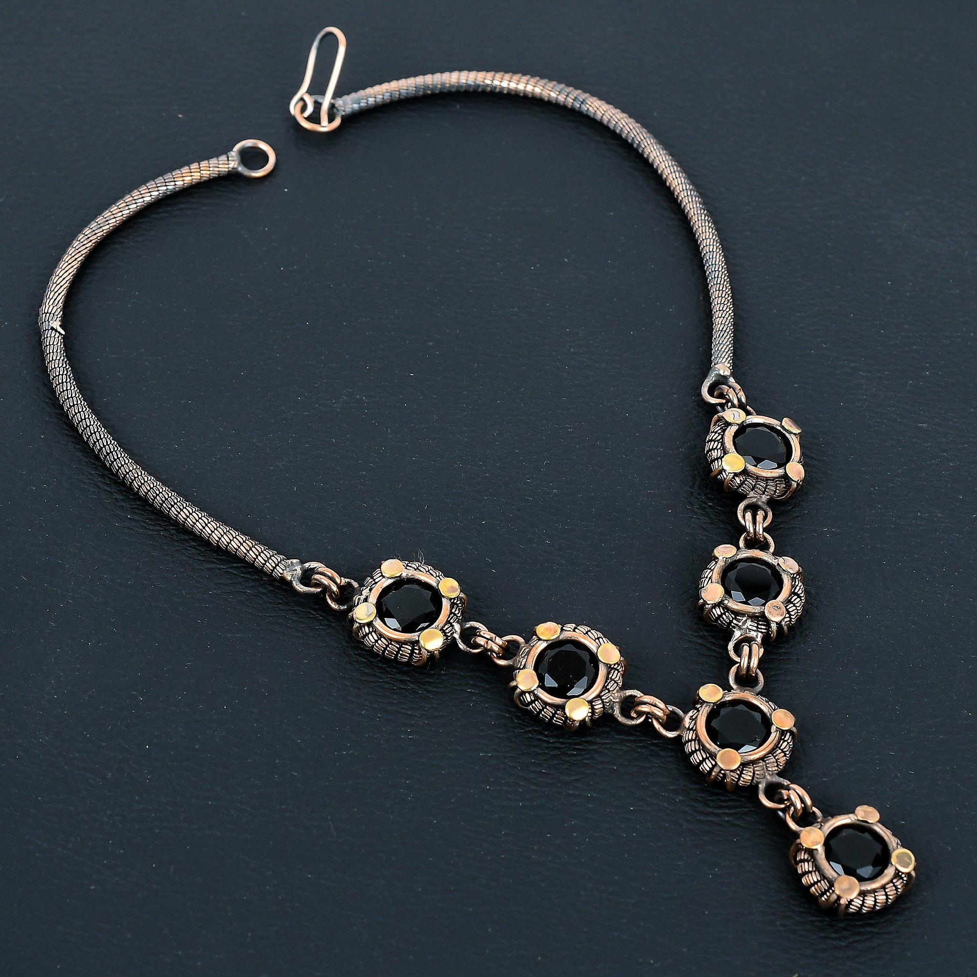 

Black Spinel Necklace, 999 Copper Wire Wrapped Necklace Handmade Gemstone Jewelry, Gifts For Wife Brand New Necklace