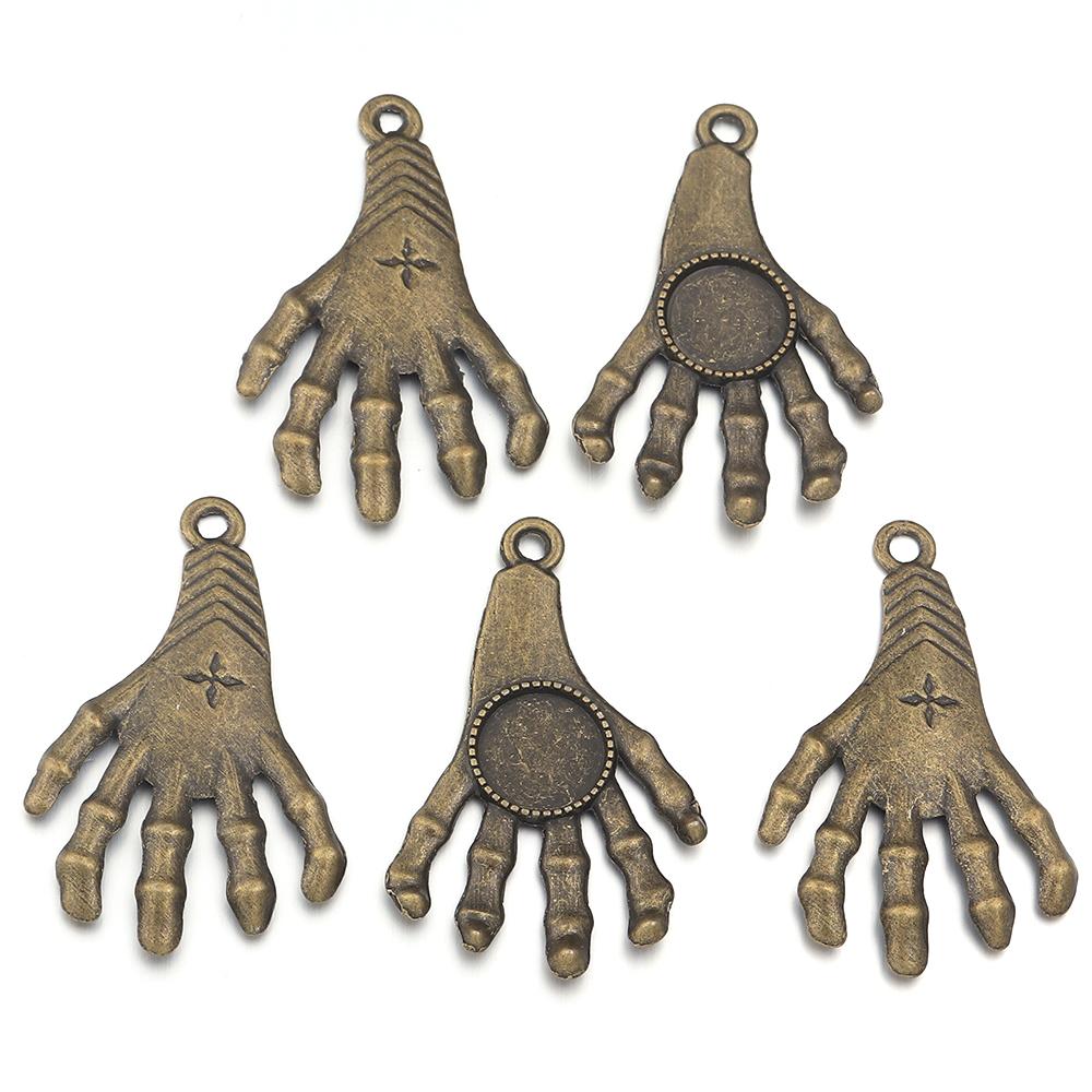 5-10pcs/lot Vintage Necklace Pendant Setting Cabochon Base Tray Bezel Blank For Pendants Cabochons Jewelry Making Accessories