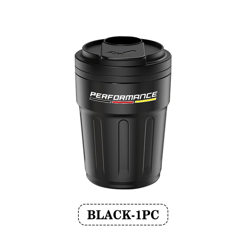 BBKO9 Car Ashtray Creative Coffee Cup Ashtray With Lid Metal Lining ABS Shell For BMW Performance E91 X5 E70 F11 E30 F31 X3 F25 F32 x7