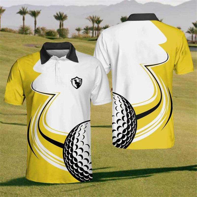 Funny Mens Golf Polo Shirts Fashion Trendy Short Sleeve 3D Printed Summer Polo Shirt Loose Breathable Lapel Button Tees Tops