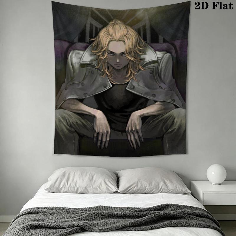 Tokyo Revengers Wall Tapestry Aesthetic Wall Hanging Printed Fabric Blanket Decorative Tapestries for Bedroom Living Room Home Decor