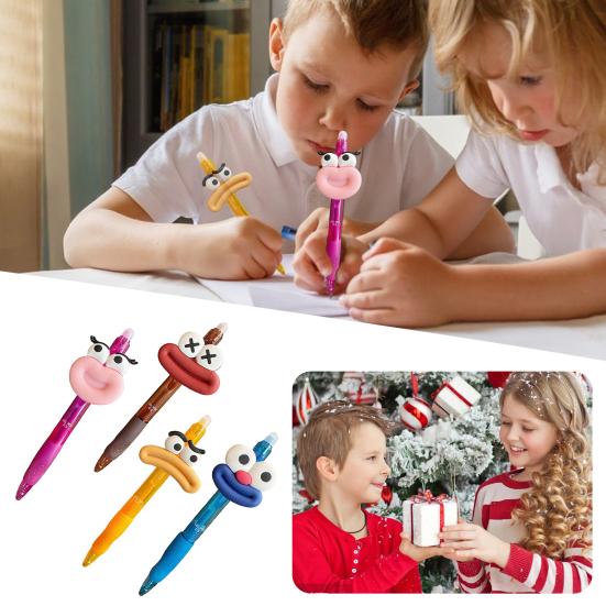 Cute Large Mouth Gel Pen Cartoon Ballpoint Pens Comfortable Grip Colorful Writing Pen for School Office Party