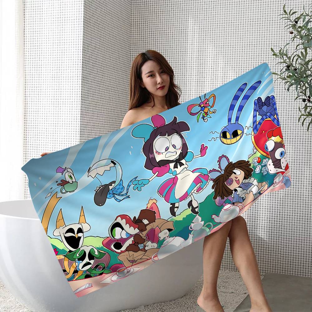 Popular Animated The A-Amazing D-Digital C-Circus Beach Towel Colorful Bath Towels For Girl Microfiber Quick Dry Custom Sand