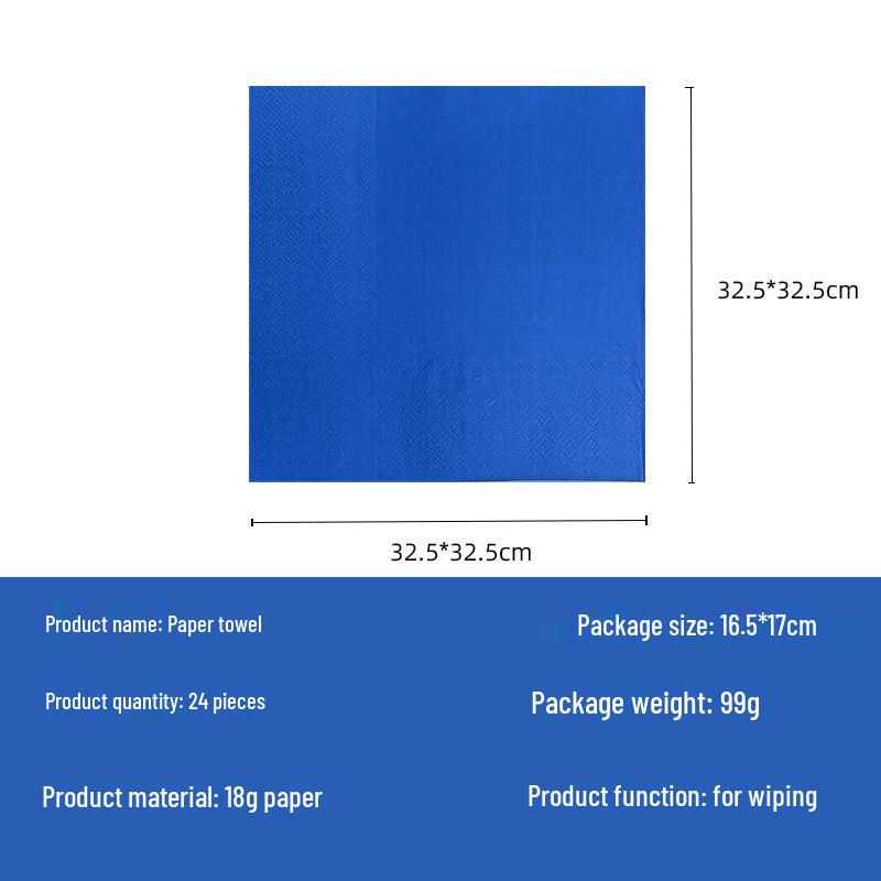 Dark Blue Party Decoration Set: Thick Disposable Plates, Cups, Napkins & Tablecloth