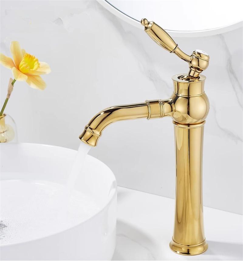 Gold Basin Faucet Chrome Torneiras Bathroom Faucet Sink Faucet Single Handle Hole Faucet Basin Taps Hot Cold Mixer Tap Crane