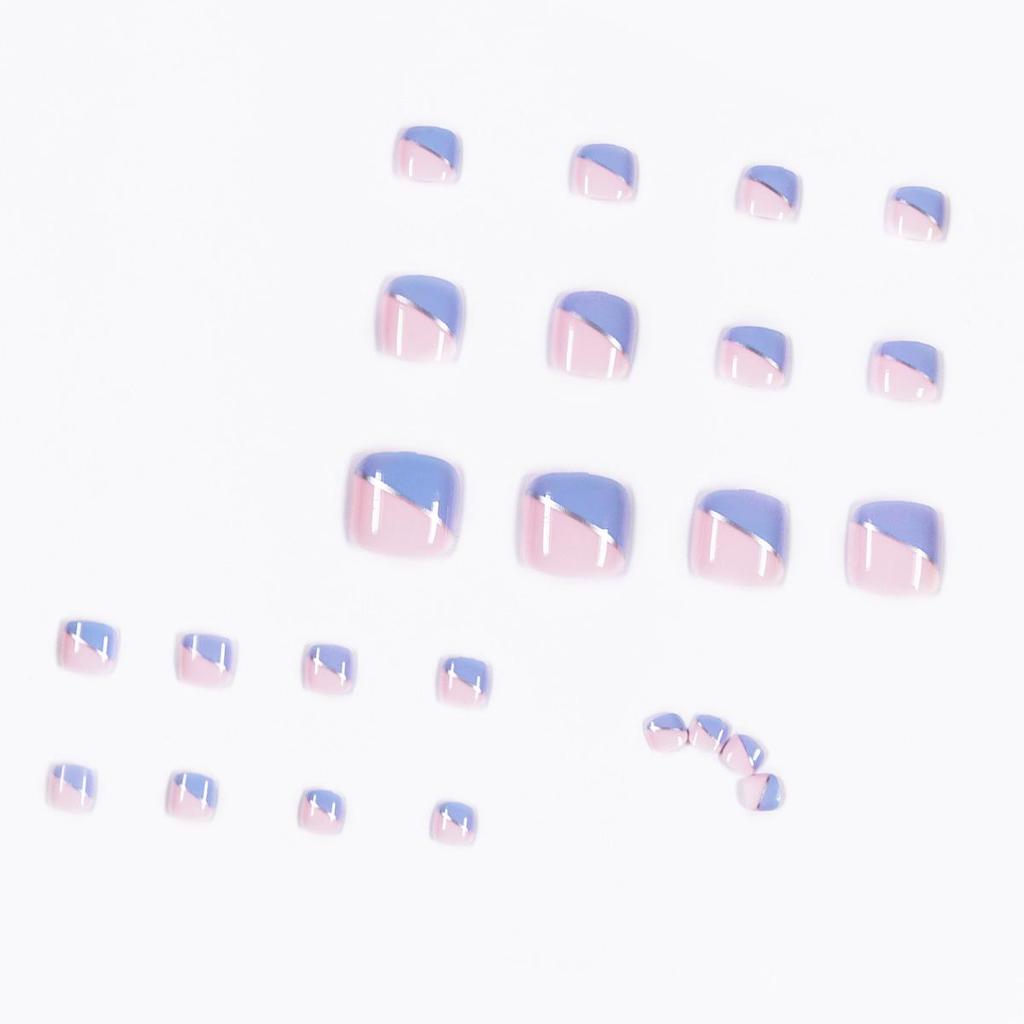 Summer Chic French Toenail Art - Removable Wearable Nail Patches