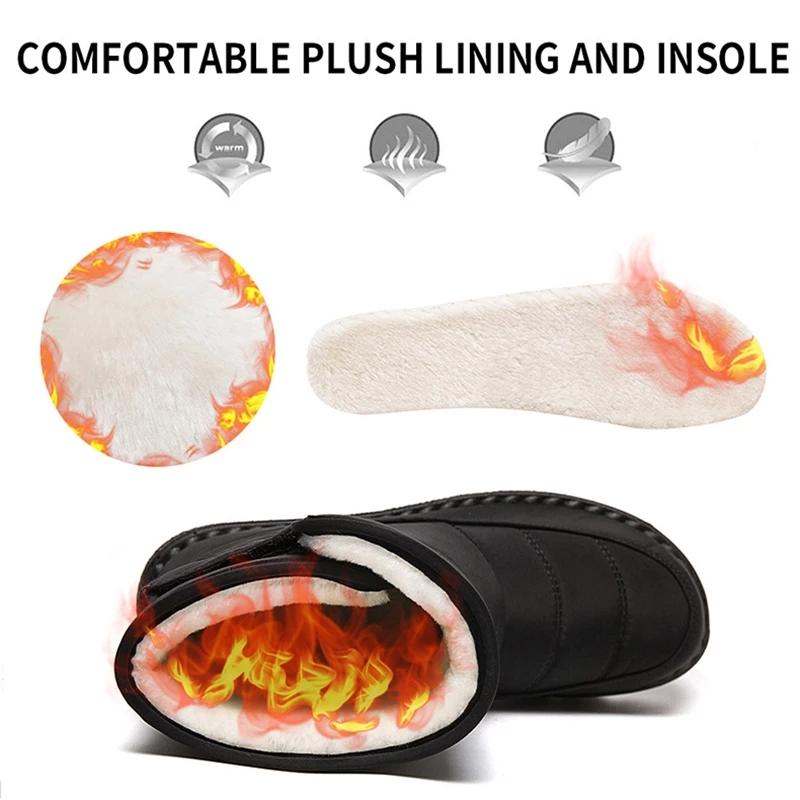 Rimocy Non -Slip Waterproof Women Snow Boots Plus Size Platform Winter Boots Woman  Fashion Thick Plush Cotton Padded Shoes