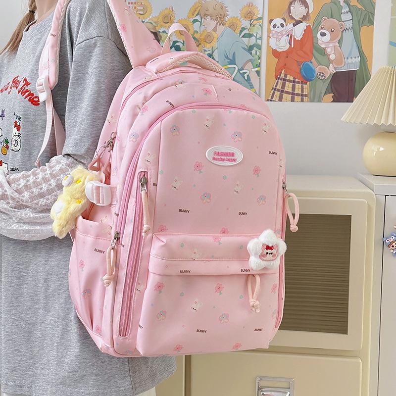 Summer new primary school students cute schoolbag, college students sweet girl schoolbag large capacity backpack