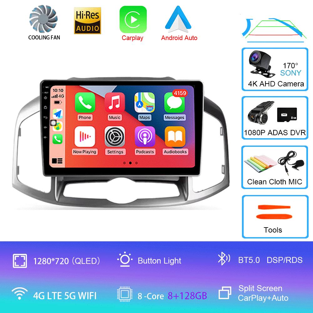 Car Radio Android 14 Carplay Auto 2K Screen Video Multimedia Player For Chevrolet Captiva 1 2011 - 2016 2 Din Autoradio Stereo
