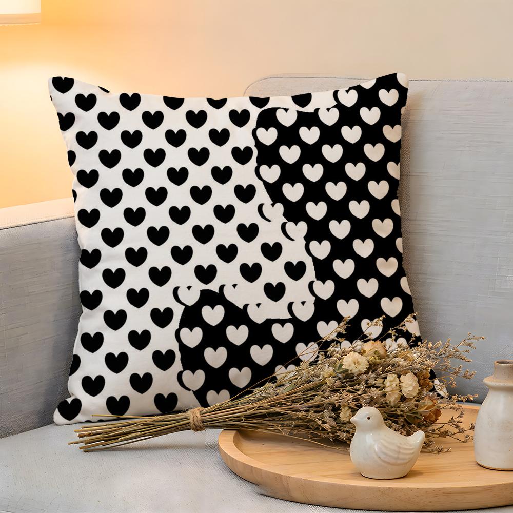 Cushion Cover Linen SkinFriendly Soft Decorative Case for Sofa Home Decor Advanced Black White Pillow Cover