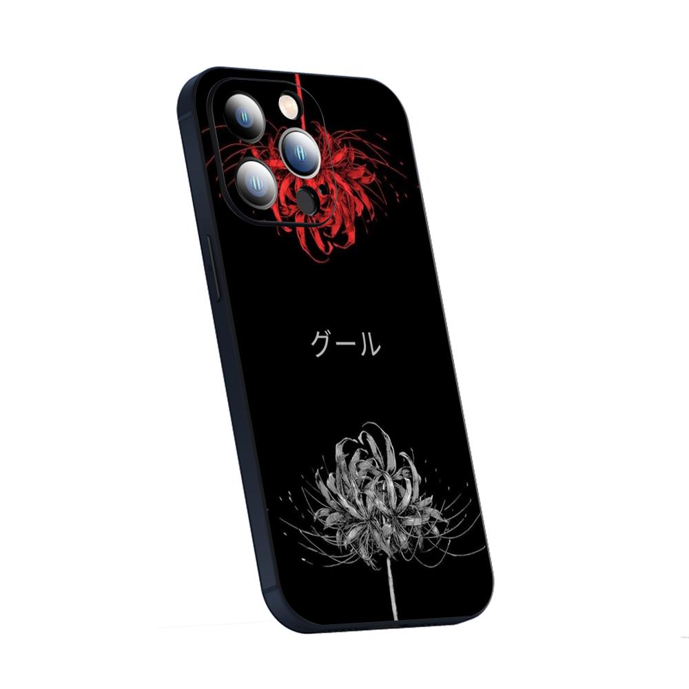 Art Red spider lilys japan design Phone Case For iPhone 17 16 e 15 14 13 12 Plus Mini Pro Max Soft black Shockproof Cover