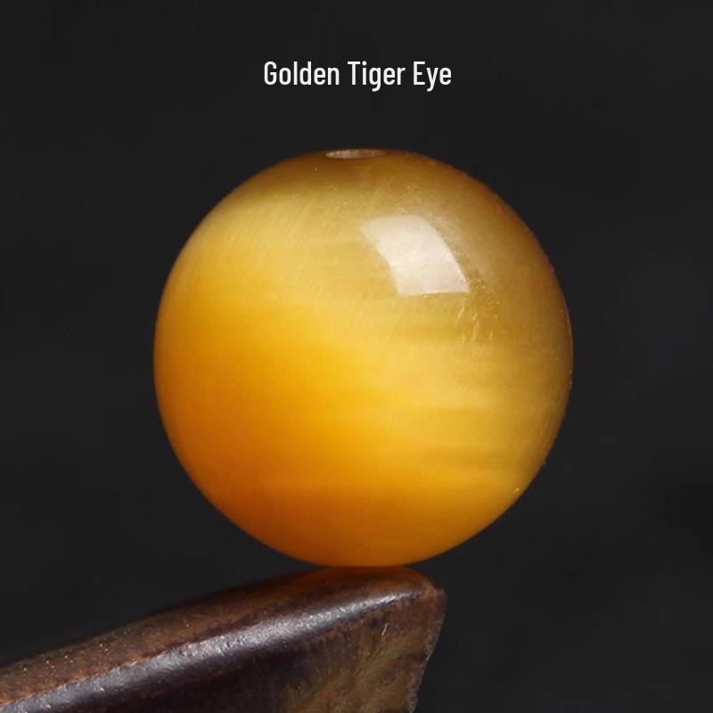 Natural Tiger Eye Cat's Eye Beads: Gold, Blue, Red, Yellow Crystal DIY Bracelet Spacer