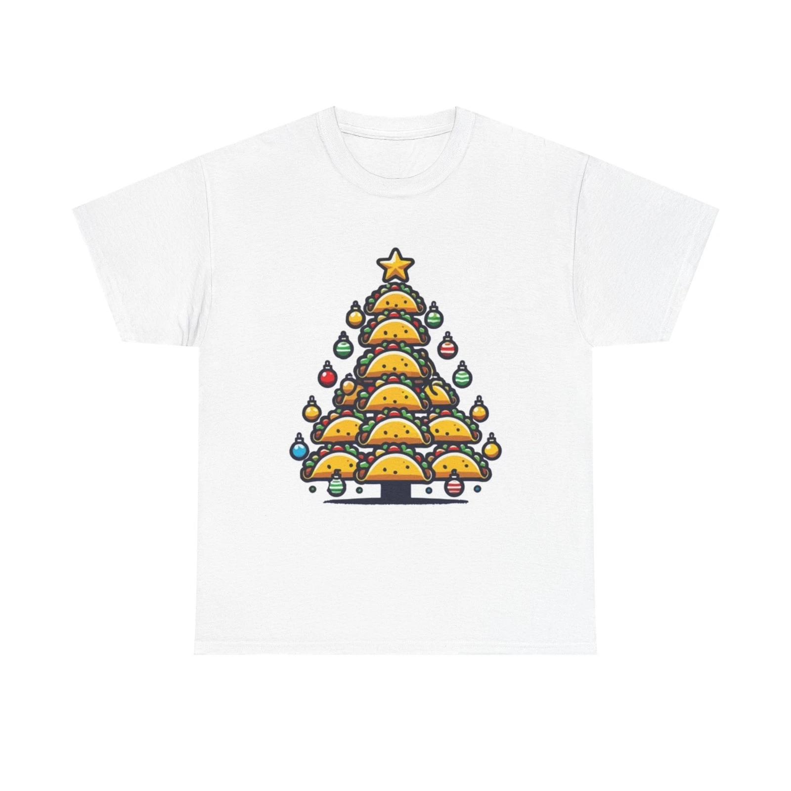 Men s and Women s T-shirts Taco Christmas Tree Funny S
