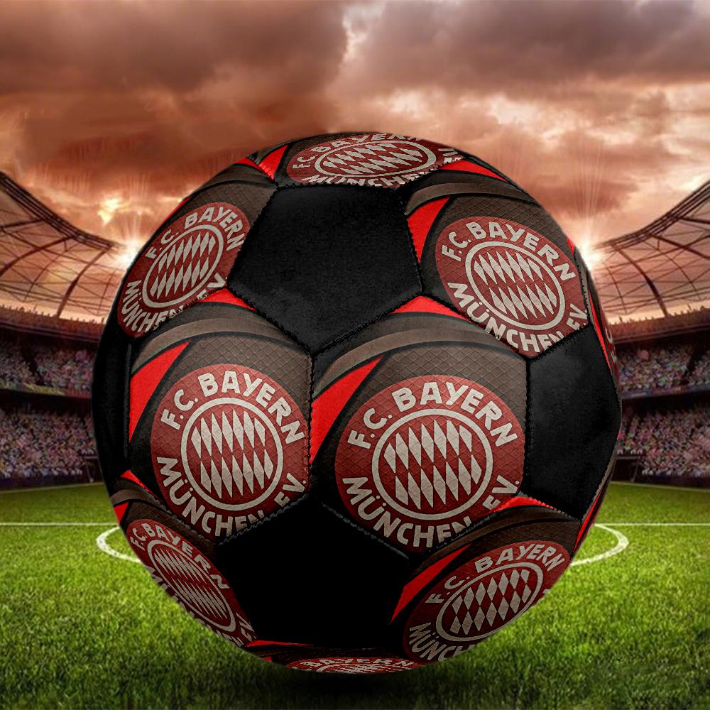 FC Bayern Munich Indoor Soccer Ball Colorful Machine Stitched PVC Size 5 Team Training Competition Ready Durable High-Bounce Cool Sports Gift