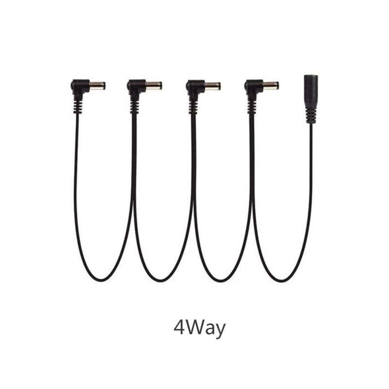 9V DC 1 To 3/4/5/6/8 Way Bend Angle Plug Daisy Chain Adaptor Cable Power Cord for Electric Guitar