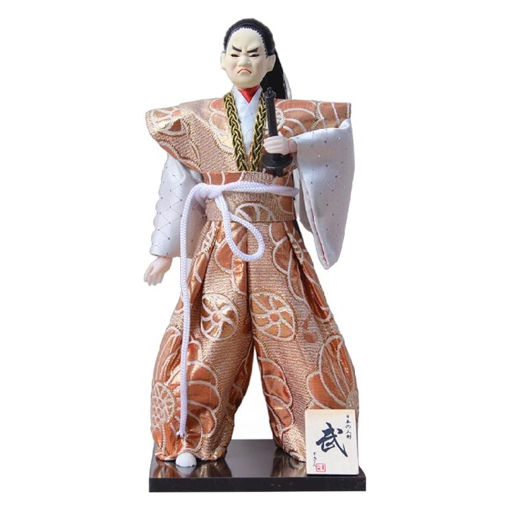 Traditional 12inch Japanese Samurais Dolls in Kimonos for Home Display and Collector's Item
