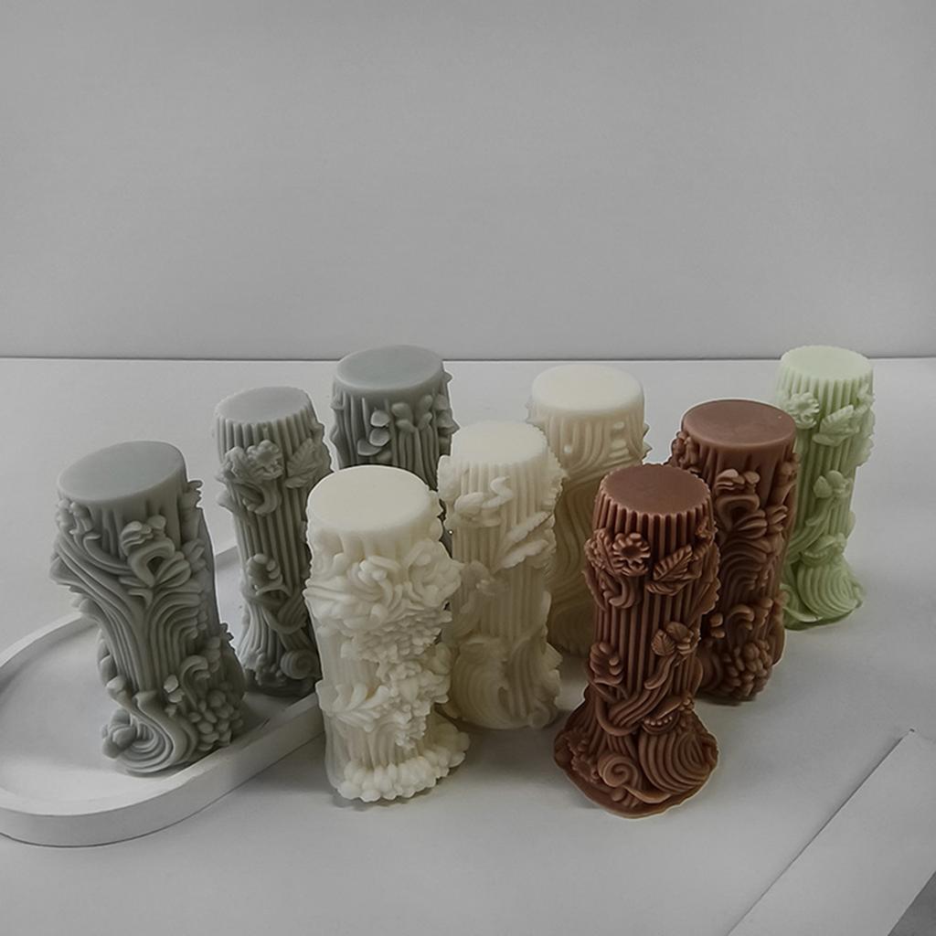 Dulcet Silikonform, Zylinder-Kerzenformen, schöne gebogene Säule, Aromatherapie-Formen, flexible Silikonform für Kerzen