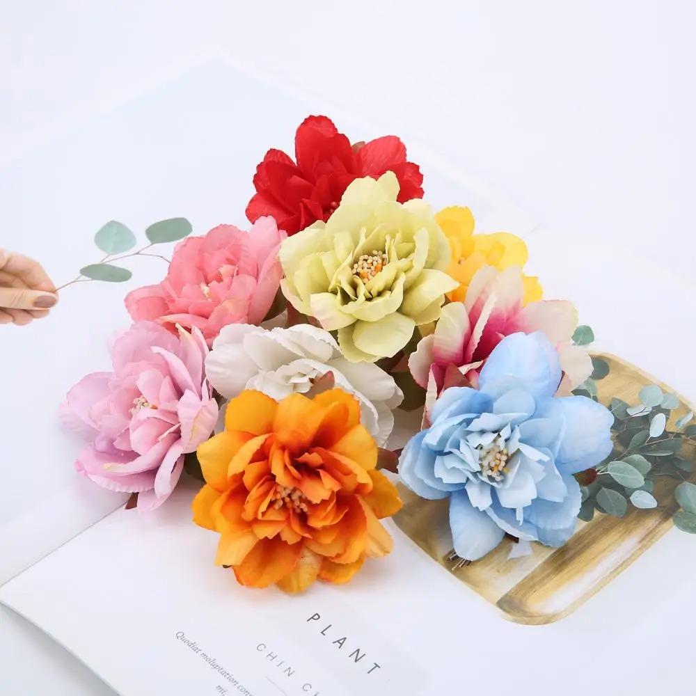 5/10Pcs Artificial Flower Heads Autumn Rose Home Decoration Outdoor Garden Wedding Decor DIY Wreath Gift Box Accessories